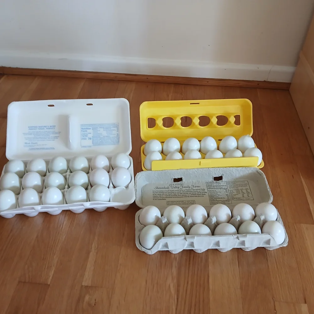 Vintage playskool 12 eggs numbered 1-12 + Shapes matching sides form eggs
